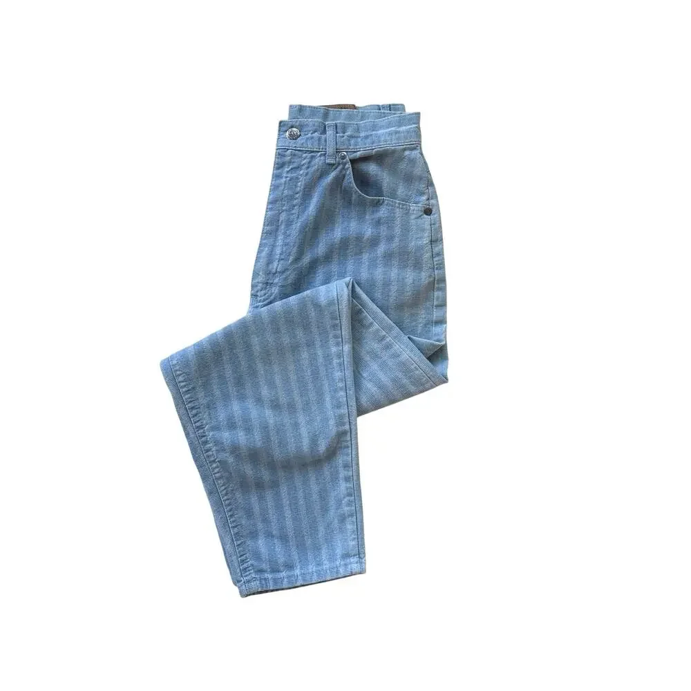 Vintage 80s Lee Riders 300 Series USA Striped Denim High Rise Mom Jeans 11